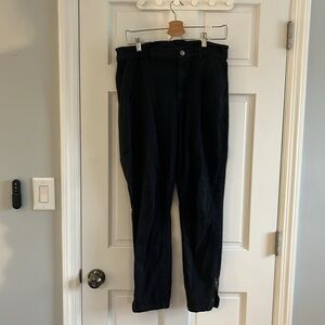 WHBM Slim Ankle Extra Highrise Black Paperbag pant